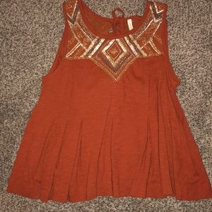 Free People top with open tied back